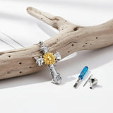 Sterling Silver Cross Hummingbird Cardinal  Rose Sunflower Urn  Necklace for Ashes Cremation Jewelry
