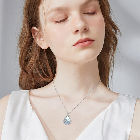 Sterling Silver Moonstone Dragonfly Urn Necklace for  Ashes