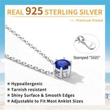 Sterling Silver Simple Dainty Round Heart Birthstone Single Layer Charm Anklet