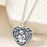 Sterling Silver Personalized Father and Daughter Mother and Daughter  Skull Photo Locket Necklace