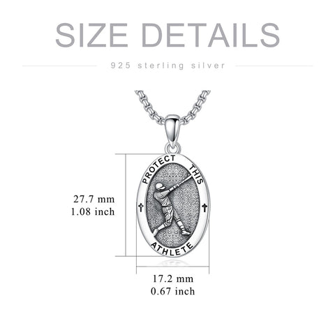 Sterling Silver Amulet Medal  St Sebastian Saint Christopher Viking Deer Pendant Necklace
