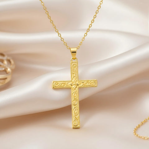 14K Gold Plated Cross Infinity  Pendant Necklace  for Women