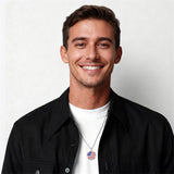 Sterling Silver American Flag Baseball  Basketball Boxing Football Golf Sports Pendant Necklace