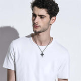 Sterling Silver Nail Cross Pendant Necklace for Men