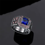 Sterling Silver Personalized Colorful Class High School  Graduation University College Ring for Men