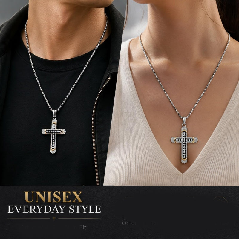 14K Gold Plated Cubic Zirconia Cross Necklace