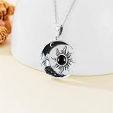 Sterling Silver Crescent Moon 100 Languages I Love YouNecklace for Women Girls Black Jewelry Gifts