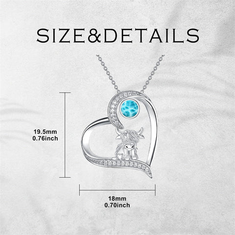 Sterling Silver Highland Cow Pendant Necklace