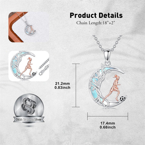 Sterling SIlver Runner Volleyball Tennis Basketball Soccer Inspirational Pendant  Necklace for Women