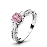 Sterling Silver 10K 14K 18K Personalized Engraved 1 Carat  Round Birthstone Engagement Ring