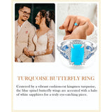 Sterling Silver Cushion Marquise Pear Round Oval Cut Turquoise Engagement Ring for Women