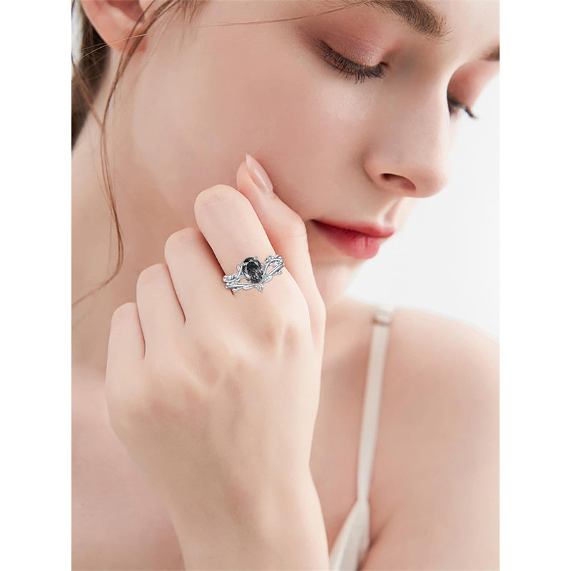 Sterling Silver Pear Oval Kite Heart Hexagon Emerald Coffin Cut Gemstone Engagement Promise Ring Set