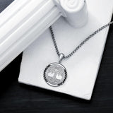 Sterling Silver Peace Sign Coexist Peace Symbol Pirate Tree of Life Thor's Hammer Wolf Raven Viking Series Necklace