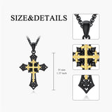 Sterling Silver Wooden Cross Pendant Necklace
