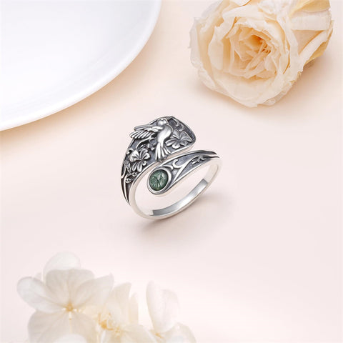 Sterling Silver Oxidized Dragonfly Butterfly Hummingbird Sea Turtle Anchor Cross Tree of Life Sunflower Spoon Ring