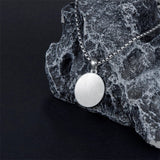 Sterling Silver Oval Personalized Text and Birthstone Class Pendant Necklace