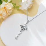 Sterling Silver Witches Knot Keymulet Protection Pendant Necklace