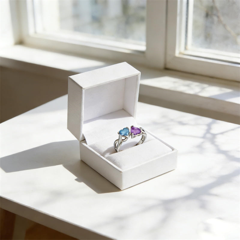 Sterling Silver 2-5 Birthstones Family Ring Gifts for Mother's Day