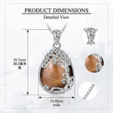 14K Gold Plated Teardrop Tree of Life Necklace for Women