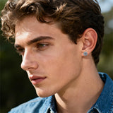 Sterling Silver Viking Raven Crow Skull Stud Earrings