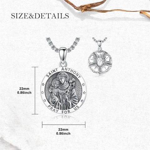 Sterling Silver Saint  Michael Christopher Sebastian Jude Gabriel Anthony Religious Pendant Necklace