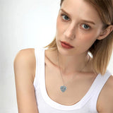 Sterling Silver Heart Abalone Shell Personalized Highland Cow Urn Necklace for Ashes