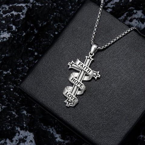 Sterling Silver Cross Pendant Necklace Christian Religious Jewelry Gifts for Anniversary
