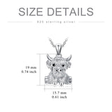 Highland Cow Necklace Sterling Silver Heart Cow Pendant Charm Jewelry Gifts for Women Girls