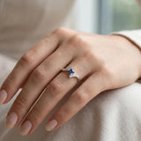 10K 14K 18K Gold Square Shaped Personalized 1-5 Birthstone  Family Mother's Ring Anniversary Ring for Women