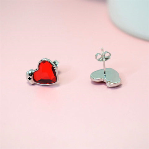 Sterling Silver Medical Symbol Studs Earrings