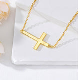 14K Gold Plated Cross Pendant Necklace for Women