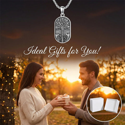 Sterling Silver Memento Mori Tree of Life Anubis Pendant Viking Amulet   Protection Pendant Necklace Egyptian Jewelry Christmas Birthday Gifts