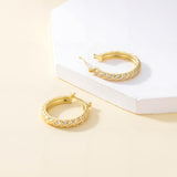 14K Gold Plated Cubic Zirconia Huggie Earring