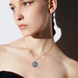 Evil Eye Necklace 925 Sterling Silver I Love You 100 Languages Necklace Evil Eye Pendant Jewelry Gifts for Women Men