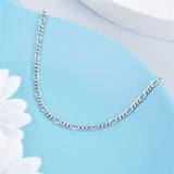 925 Sterling Silver Ankle Bracelet Multilayer Anklets for Women Figaro link Layered Anklet Beach Jewelry