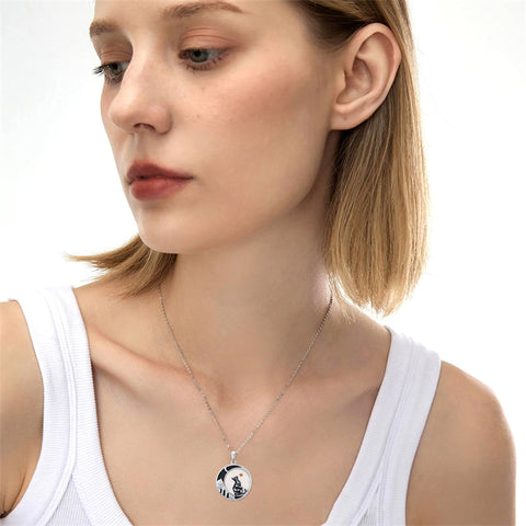 Sterling Silver Mustard Seed Black Cat Hummingbird Cross and Mountain Mountain Turquoise Sun and Moon Pendant Necklace