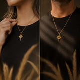 Cross Pendant Necklace  14K Gold Plated Christian Faith Jewelry