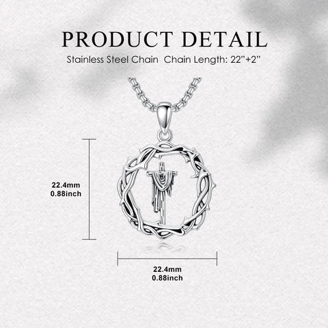 Sterling Silver Cross Pendant Necklace Christian Religious Jewelry Gifts for Anniversary