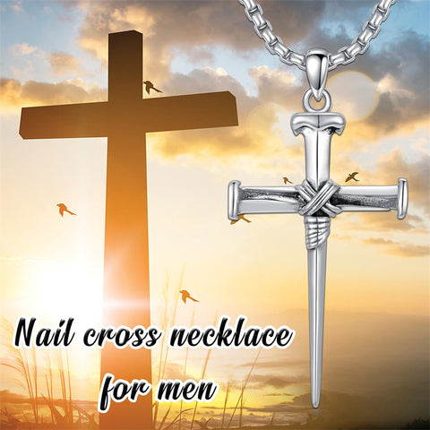 Sterling Silver Crucifix Jesus Pendant Necklace