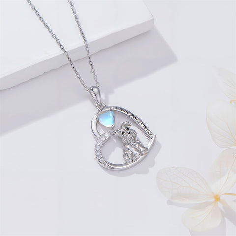 Sterling Silver Pitbull Yorkie Schnauzer Pendant Necklace Gifts for Women