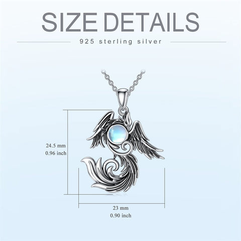 Sterling Silver Blue Jay Eagle Phoenix Owl Pendant Necklace for Women
