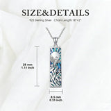 Sterling Silver Abalone Shell Bar Cardinal Bee Butterfly Hummingbird Dragonfly Phoenix Pendant Necklace for Women