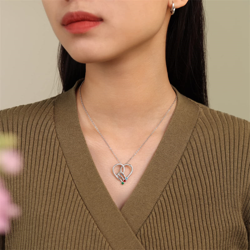 Sterling Silver Personalized  Engraved 2-6 Names Family Pendant Necklace