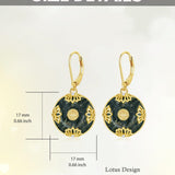 14K Gold Plated Natural Jade  Earrings for Women Good Fortune Jewelry Birthday Mother's Day Gifts