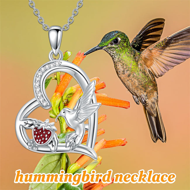 HummingbirdNecklace 925 Sterling Silver for Women Girls Heart Pendant Jewelry Mother's Day Christmas Gifts