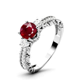 Sterling Silver 10K 14K 18K Personalized Engraved 1 Carat  Round Birthstone Engagement Ring