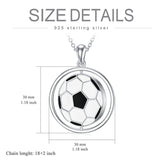 Rotatable Football Necklace 925 Sterling Silver Soccer Ball Pendant Necklace Soccer Jewelry Gifts for Soccer Lovers Fans Women Girls Sports Lovers