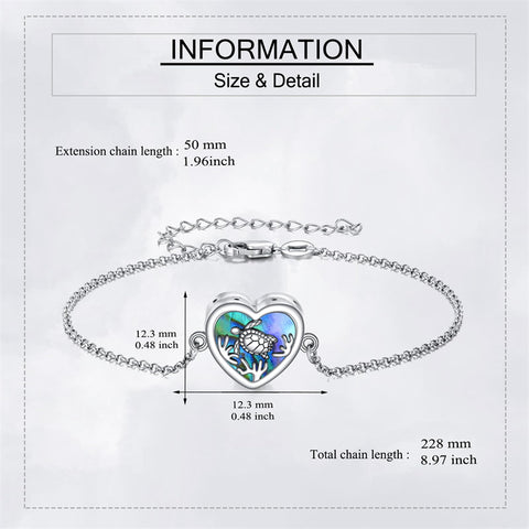 Turtle Urn Bracelet for Ashes Sterling Silver Cremation Bracelet Keepsake Jewelry Memorial Gifts for Women