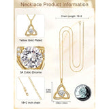 14K Gold Plated Celtic Knot Pendant Necklace Irish Jewelry Gift for Her