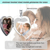 Heart Wolf Locket Necklace That Holds 2 Pictures Personalized Photo Locket for Men Sterling Silver on Father Son Birthday